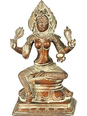 5" Goddess Durga Statue of South India with Flaming Hair In Brass | Handmade | Made In India