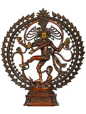 24" Nataraja Idol in Om | Handmade Brass Statues | Made in India