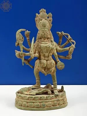 9" Goddess Kali Brass Statue