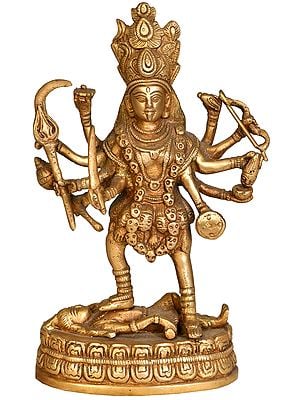9" Goddess Kali In Brass