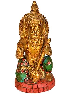 5" Lord Hanuman Sculpture in Brass | Handmade | Made in India