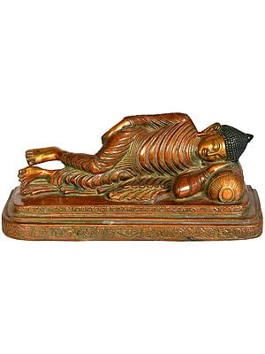 9" Parinirvana Buddha In Brass | Handmade | Made In India
