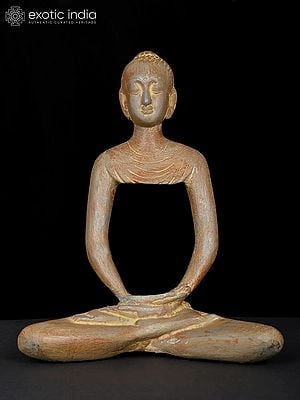 10" Stylized Meditating Buddha Brass Statue