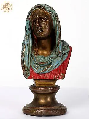 9" Mother Mary Bust in Bronze | Religious Artifacts for Collectors