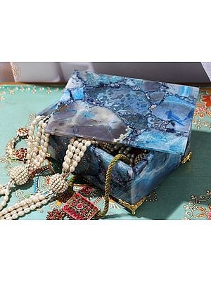 7" Jewellery Box in Blue Agate Gemstone