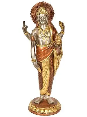11" Dhanvantari - The Physician of Gods in Brass | Handmade | Made In India