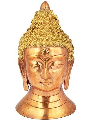 8" Tibetan Buddhist Lord Buddha Head In Brass | Handmade | Made In India