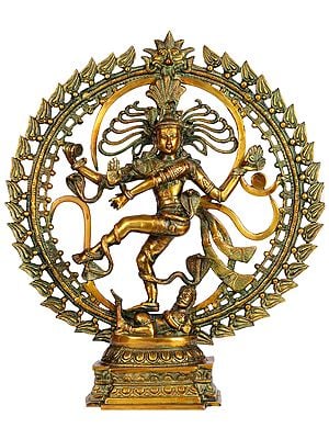 24" Brass Sculpture of Nataraja in Om