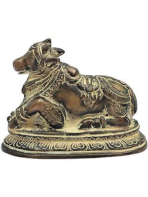 4" Nandi - The Bull of Shiva In Brass | Handmade | Made In India