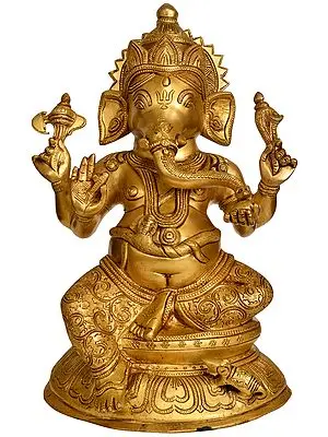 13" Lord Ganesha Wearing a Designer Dhoti