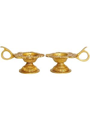4" Diya (Price Per Pair) In Brass | Handmade | Made In India