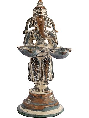 Lord Ganesha Lamp in Brass | Handmade | Made in India