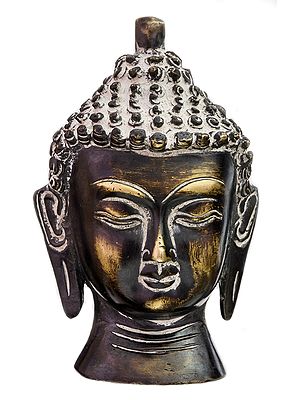 4" Buddha Head Small Sculpture in Brass | Handmade | Made in India