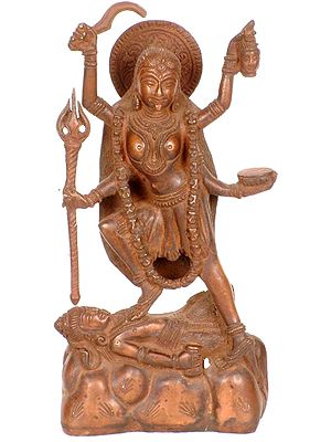 8" Goddess Kali In Brass | Handmade | Made In India