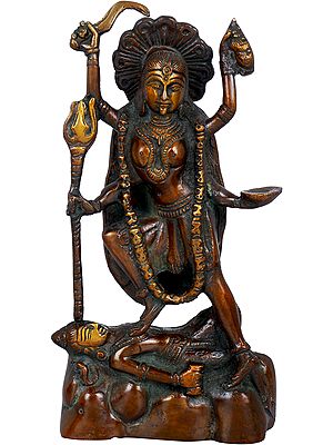 8" Goddess Kali In Brass | Handmade | Made In India