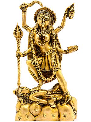 8" Goddess Kali In Brass | Handmade | Made In India