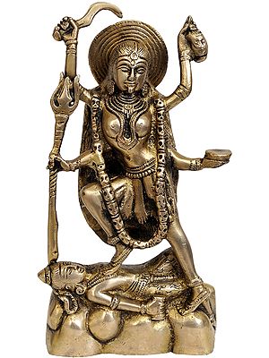 8" Goddess Kali In Brass | Handmade | Made In India