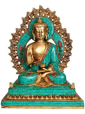 11" Lord Buddha Preaching His Dharma - Tibetan Buddhist | Brass | Handmade | Made In India
