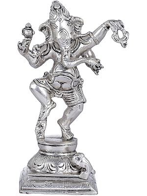 5" Dancing Baby Ganesha In Brass | Handmade | Made In India