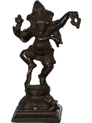 5" Dancing Baby Ganesha Sculpture in Brass | Handmade | Made in India