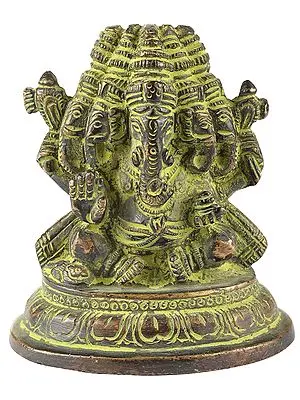 3" Panchamukhi Ganesha (Small Statue) In Brass | Handmade | Made In India