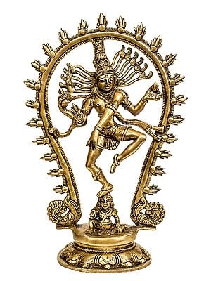 11" Lord Shiva as Nataraja Brass Idol | Handmade | Made In India