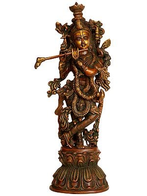 18" Murali Krishna In Brass | Handmade | Made In India
