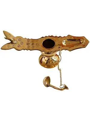 11" Brass Changalavatta Lamp | Handmade | Made in India