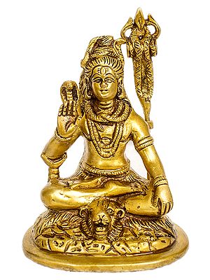 4" Lord Shiva in Abhaya Mudra In Brass | Handmade | Made In India