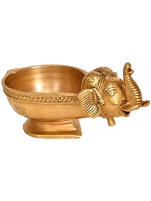 3" Lamp with Elephant Head in Brass | Handmade | Made in India