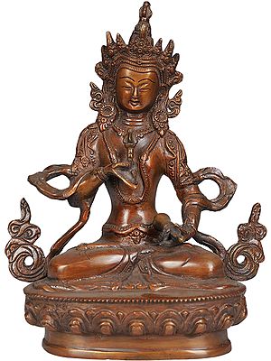 8" Bodhisattva Vajrasana In Padmasana In Brass | Handmade | Made In India