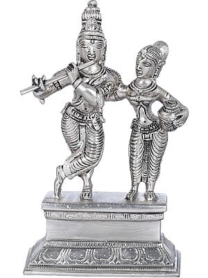 6" Radha Krishna In Brass | Handmade | Made In India