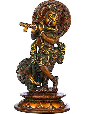 5" Muralidhar Krishna Brass Idol | Handmade | Made In India