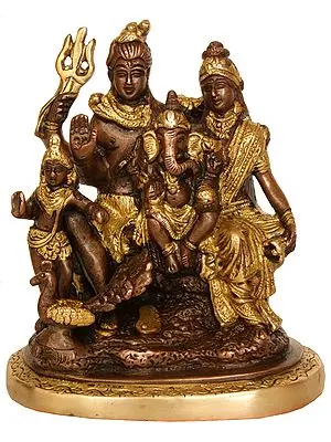 5" Shiva Parivaar (Shiva Family) In Brass | Handmade | Made In India