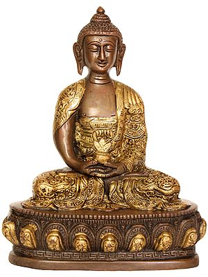 7" Lord Buddha in Dhyana Mudra In Brass | Handmade | Made In India