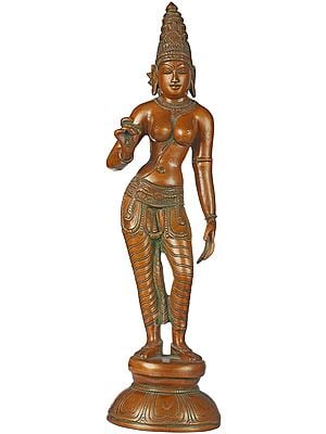 17" Goddess Parvati Shivakamasundari In Brass | Handmade | Made In India