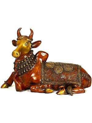 26" Nandi, Lord Shiva’s Mount In Brass | Handmade | Made In India