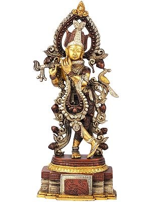 13" Peetambara Lord Krishna In Brass | Handmade | Made In India