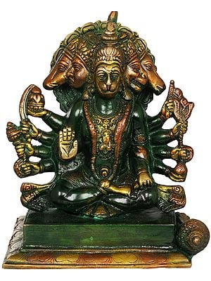 7" Panchamukhi Hanuman In Brass | Handmade | Made In India