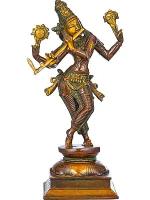 14" Cosmic Form of Lord Krishna | Eigth Incarnation of Vishnu | Brass Statue | Handmade | Made in India