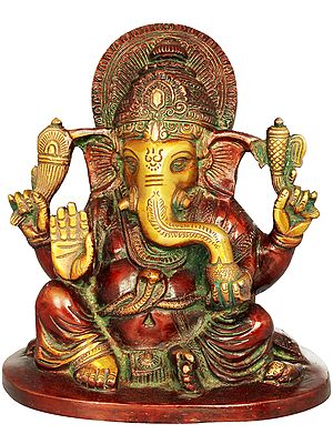 6" Lord Ganesha Sculpture in Brass | Handmade | Made in India