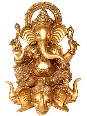 B337 Ganesha  Elefant Indien Nepal  Reichttum Maus Kunststoff 10cm Hoch 