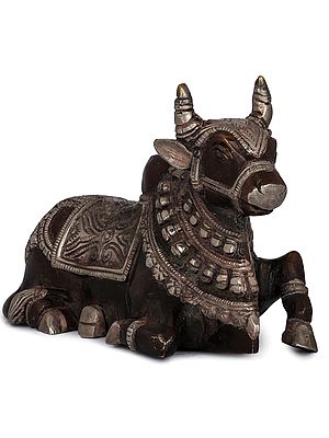 5" Brass Nandi Statue - The Vehicle of Lord Shiva | Handmade | Made in India