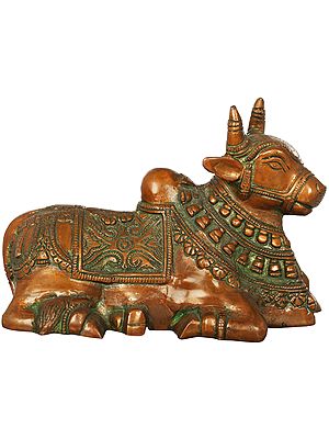 5" Brass Nandi Statue - The Vehicle of Lord Shiva | Handmade | Made in India