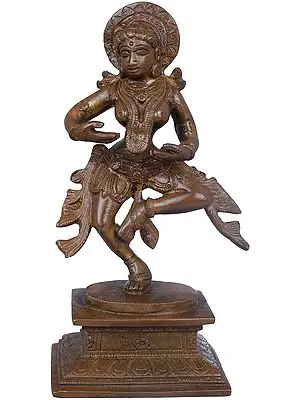 7" A Classical Indian Dancer In Brass | Handmade | Made In India