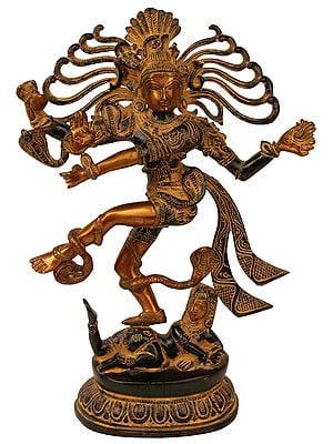 17” Twin Hued Nataraja Brass Sculpture | Handmade | Made in India