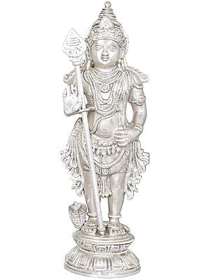 11" Kumara Karttikeya Brass Sculpture | Handmade | Made in India