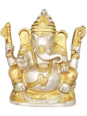 5" Bhagawan Ganesha Sculpture in Brass | Handmade | Made in India