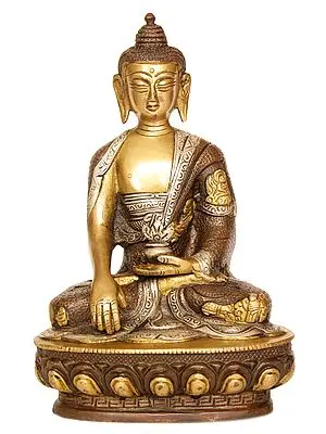 8" Buddha in Bhumisparsha Mudra In Brass | Handmade | Made In India