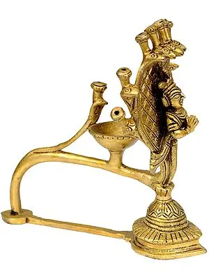 5" Incense Burner for Ten Sticks on the Serpent's Hoods in Brass | Handmade